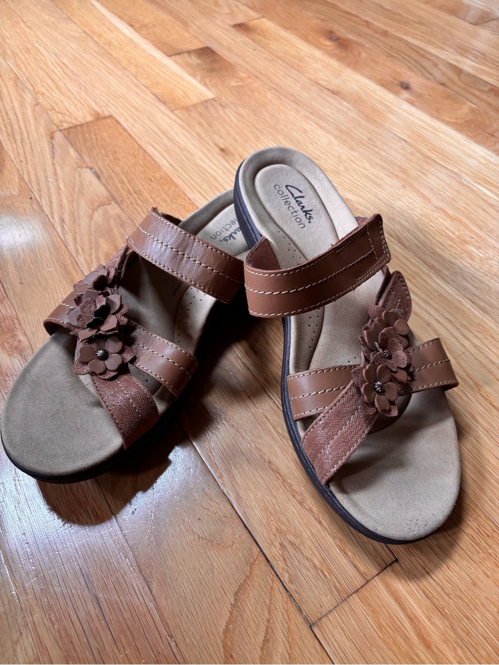 Clark’s Brown Floral Strap Women's Sandals